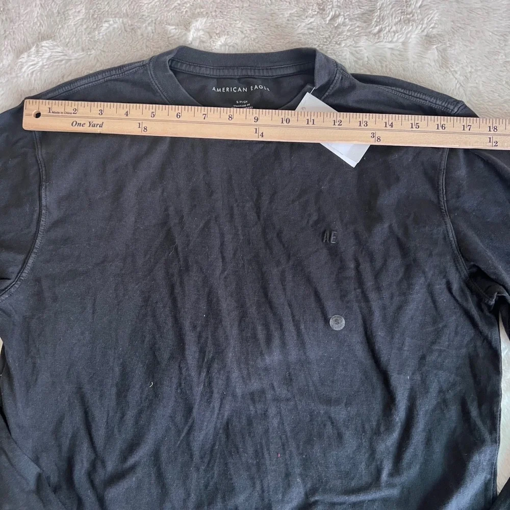 American‎ Eagle Mens Long Sleeve Crewneck Tee Black Small NWT 017-2171-1009-001